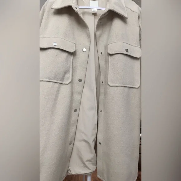H&M Cream Button-Up Jacket - Picture 5 of 9